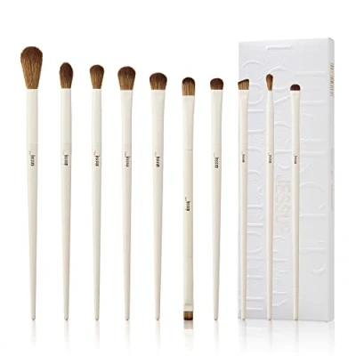 Imagen de Jessup Set de Brochas Maquillaje Ojos,Brocha Sombra Ojos Sintética Primera Calidad,Corrector,Delineador Ojos, Difuminadora Brocha Cejas,Gris Claro T330