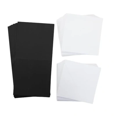 Imagen de Crafter&#039;s Companion Paquete de 100 unidades, 15 x cm, incluye tarjetas en blanco y 50 sobres blancos, ideal para una variedad ocasiones