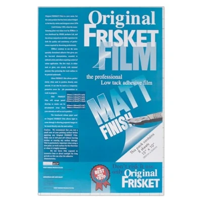 Imagen de Frisket Lámina mate de baja adherencia, transparente, 381 mm x 254 mm, paquete 8 hojas, vinilo corte fino, corta limpiamente, adhesivo extraíble, autoadhesivo, duradero, para dibujo a lápiz