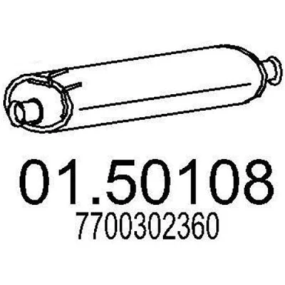 Imagen de MTS 01.50108 Silenciador Intermedio 725