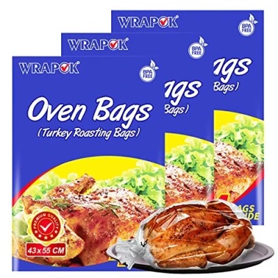 Imagen de WRAPOK Bolsas Para Horno Pollos Cocina La Carne De Turquía Aves Corral Pescado Vegetal Mariscos 12 (17 x 21.5 Pulgadas)