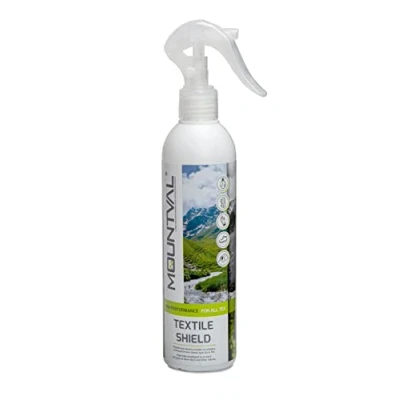 Imagen de Mountval Textile Shield es un Impermeabilizante en Aerosol para Clima Húmedo y Prendas de Senderismo, Olor Agradable, Funciona con GORE TEX, Libre Solventes, 300 ml