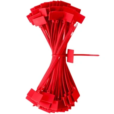Imagen de QIMEI SHOP Bridas Plastico Rojo 150mm x 3 mm para Cables Etiquetas Amarre Cable Sujetacables Eléctricos Gestión de Cablesde Jardinería 100 Piezas