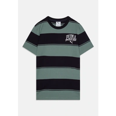 Imagen de Puma Class Striped TEE Unisex Camiseta estampada para niños, Talla: 15 16a (16), Green moon