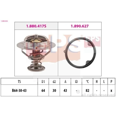 Imagen de EPS 1.880.926 Termostato, refrigerante 82 64 Made in Italy OE Equivalent con junta HONDA: CR V 3