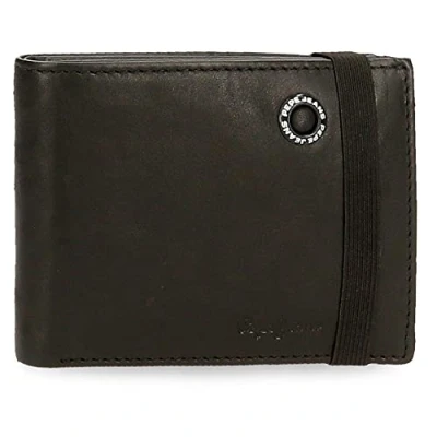 Imagen de Pepe Jeans Badge Cartera con cinta elástica Negro 11,5x8,5x1 cms Piel