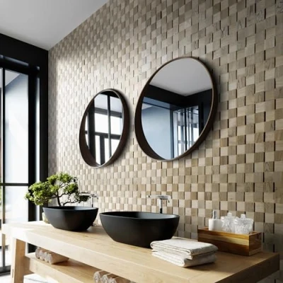 Imagen de Wooden Wall Design Panel de Pared 3D Madera Roble Natural modello Chess 1m2.
