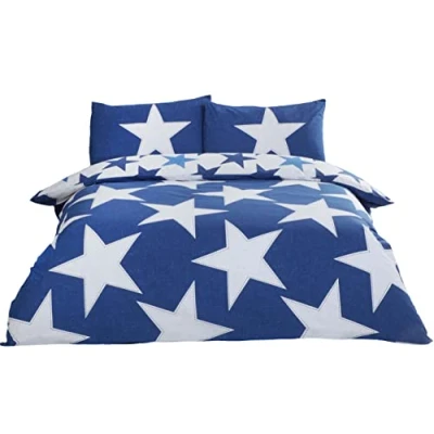 Imagen de Rapport Stars Juego de Funda nórdica y Almohada Reversible, polialgodón, Color Azul Marino
