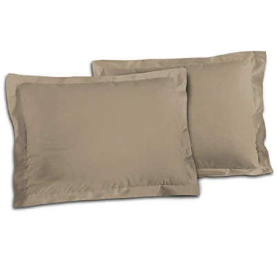 Imagen de Home Linge Passion Juego de 2 Fundas Almohada, Algodón, Beige Fonce, Individual, 50 x 70 cm,