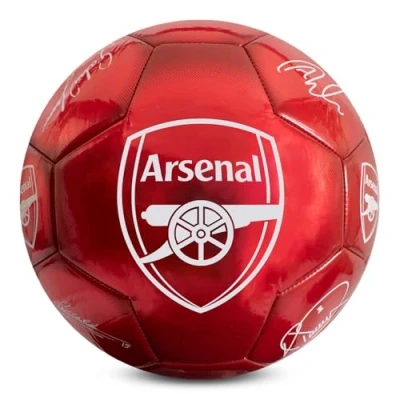 Imagen de Hy Pro Balón de fútbol clásico del Arsenal F.C. con Licencia Oficial, metálico, Talla 5, artilleros, Entrenamiento, Partido, mercancía, Coleccionable para niños y Adultos, Rojo