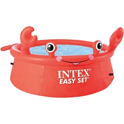 Imagen de Intex 26100NP Piscina hinchable Easy Set, 183x51 cm, 880 litros, diseño cangrejo, color rojo, Para niños a partir de 3 años