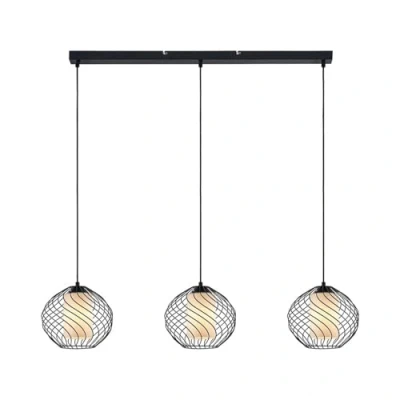 Imagen de lámpara colgante &#039;Cedrice&#039; (Vintage) en Negro hecho de Metal e.o. para Salón &amp; Comedor (3 llamas, E27) Lindby colgante, lámpara, techo, techo