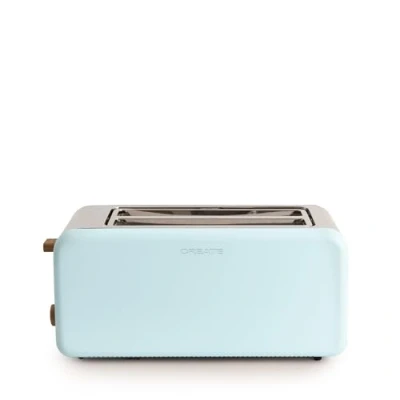 Imagen de CREATE/TOAST RETRO XL/Tostadora Azul / 6 Niveles de potencia, bandeja recogemigas, termostato, descongelación, recalentar, 2 ranuras rebanadas anchas, 1500W