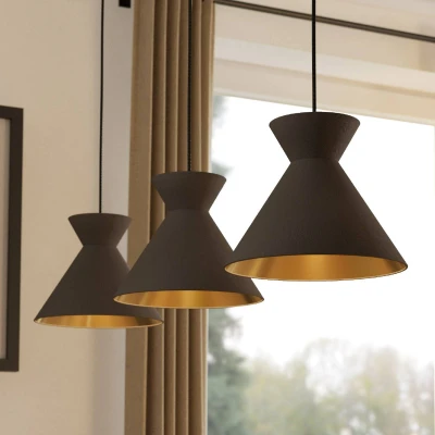 Imagen de EGLO Lámpara colgante Nastasia cappuccino/latón 3 luces