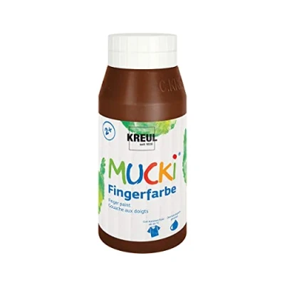 Imagen de KREUL 23211 Mucki Pintura Brillante para Dedos, marrón, a Base de Agua, sin parabenos, Gluten, lactosa y Vegana, Lavable, Brown, 750 ml (1er Pack),