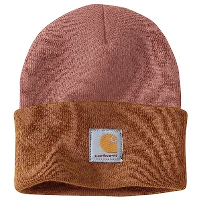 Imagen de Carhartt Gorro de punto con puños, bicolor, para hombre, marrón, OFA