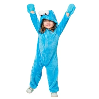 Imagen de Rubies Disfraz Monstruo de las Galletas, Triki, para niños y niñas, Pelele con tejido suave gorro, oficial Sesame street, Carnaval, Navidad, Halloween, Cumpleaños Fiestas.