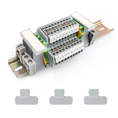 Imagen de WJUAN Kit de Bloque Conexión Carril Riel DIN, UK/ MBKK2.5 Bloques Terminales Regleta Conectores, a Través del