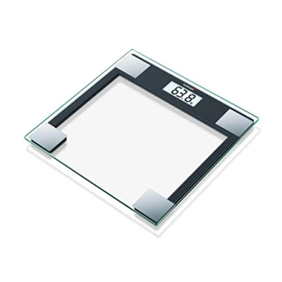Imagen de Korona Gabriela Báscula de baño cristal, escala hasta 150 kg, intervalos en gramos 100, transparente y negro
