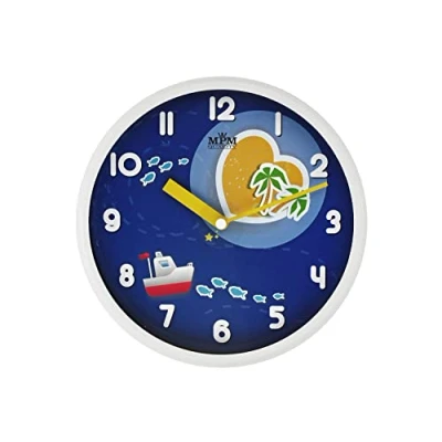 Imagen de MPM Quality E01.3091.00 Reloj de Pared Infantil plástico, diseño océano, Color Blanco y Azul