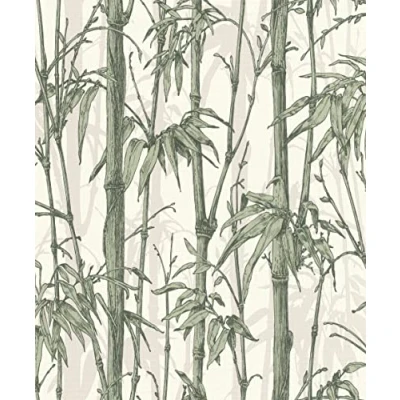 Imagen de Rasch Papel pintado no tejido (Botanical) verde blanco 10,05 m x 0,53 Florentine III 484847