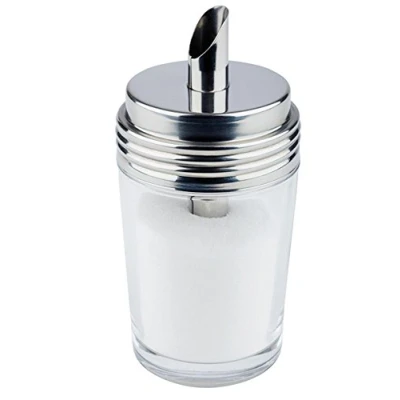 Imagen de dispensador de azúcar APS, o leche vidrio, con tapa rosca acero inoxidable 18/8, 6,5 x cm, 14,5 cm altura.