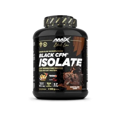 Imagen de Amix Proteína BLACK CFM ISOLATE Ayuda a Mantener la Masa Muscular Con Enzimas Digestivas Fácil Digestión Rápida Absorción en Polvo 2 Kg Sabor Tarta de chocolate