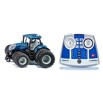 Imagen de siku 6739, Tractor New Holland T7.315, 1:32, Azul, Metal/Plástico, Teledirigido, Incluye mando de Control remoto Bluetooth, Con neumáticos dobles desmontables, vía app posible