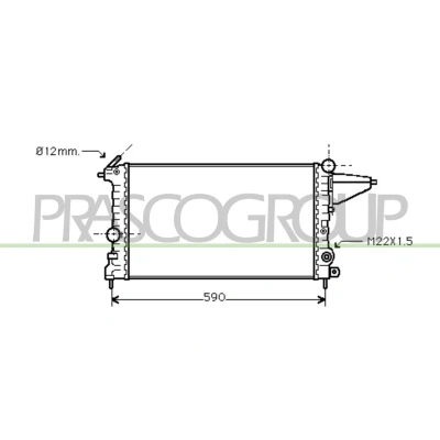 Imagen de PRASCO OP050R012 Radiador, refrigeración del motor Aluminio 525 322 32 Aletas unidas mecánicamente OPEL: Vectra A Berlina, CC
