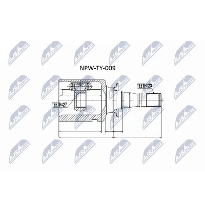 Imagen de NTY NPW TY 009 Junta Homocinética Eje delantero, derecha, lado de engranaje TOYOTA: Corolla Verso, RAV4 II SUV, III LEXUS: RX