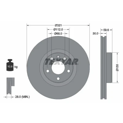 Imagen de TEXTAR PRO+ 92132305 Disco de freno AUDI: A6 C6 Berlina, Avant, A8 D3