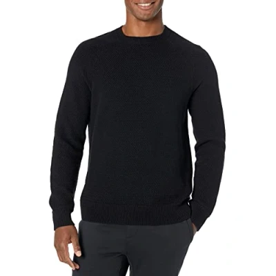 Imagen de Amazon Essentials Jersey oversize de algodón texturizado con cuello redondo Hombre, Negro, S