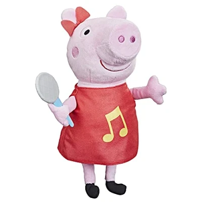 Imagen de Peppa Pig Grunz mit Mir Muñeco de Peluche Cantando con Vestido Rojo y Lazo, Canta 3 Canciones, a Partir años