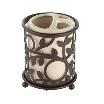 Imagen de iDesign, Vine, Porta cepillos de dientes, Vanilla/Bronce