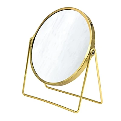 Imagen de RIDDER Espejo de Maquillaje Verano, cosmético, pie, Dorado, con Aumento 5X, práctico Moderno