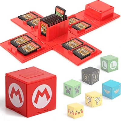Imagen de BAYINBROOK Funda de Juego, Compatible para Nintendo Switch con hasta 16 Juegos Organizador Tarjeta Juego Contenedor Viaje (Rojo)