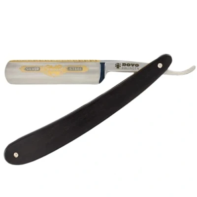 Imagen de Navaja de afeitar DOVO Prima Silver Steel recta acero al carbono 5/8 pulgadas Cabeza redonda Afilado completo hueco barbero Solingen