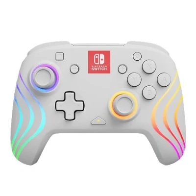 Imagen de Mando Nintendo Switch PDP Afterglow Wave Wired Controller, Para Switch, Con cable, Blanco