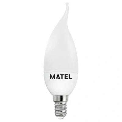 Imagen de Brightium Bombilla LED E14 3W cálida, con diseño de vela y efecto flama, ideal para decoración ambientación en espacios interiores.