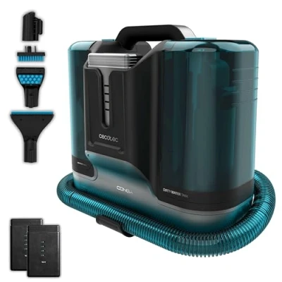Imagen de Cecotec Limpiador Aspirador de Tapicerías Alfombras sin Cable Conga Carpet&amp;Spot Clean Infinity. 150W, 2 Baterías Intercambiables, Autonomía 60Mins, Pulverizador Agua y Accesorio para Ventanas