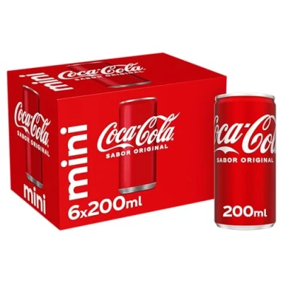 Imagen de Coca cola Sabor Original Refresco de Pack 6 minilatas 200 ml