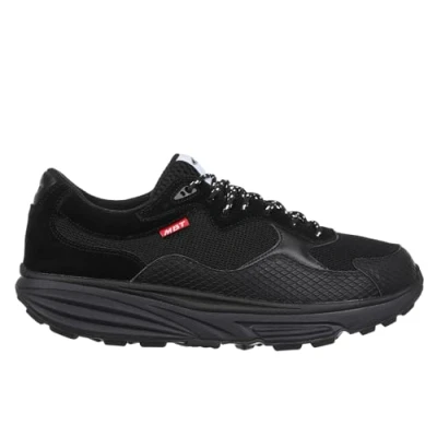 Imagen de MBT Narita Zapatillas Oudoor para Mujer Caminar. Ideales senderimos así como Largos Paseos urbanos. Estabilidad, Confort y Comodidad con un Zapato fisiológico de Suela Curva. Color Negro