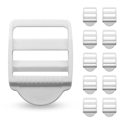 Imagen de DOJA Barcelona Hebillas de Plastico 25mm Pack 10 Hebilla Blanca Tensora Ancho Interior en para Mochilas Cinturon, Cierres Mochila, Bolsos