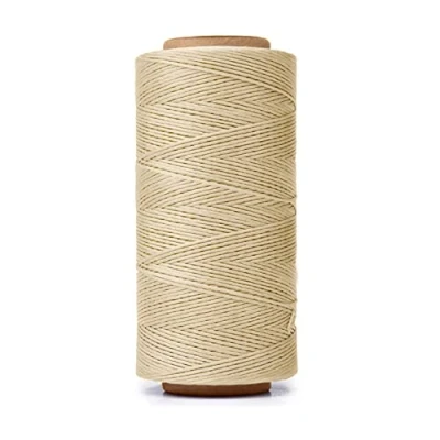 Imagen de HILELIFE hilo encerado, 260 m, encerado 150D para coser cuero, de cuero a mano, manualidades carteras, reparación zapatos, encuadernación libros (beige)