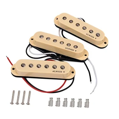 Imagen de Alnicov Pastillas Vintage Staggered SSS aptas para Fender Stratocaster Strat/Squier Guitar Cream