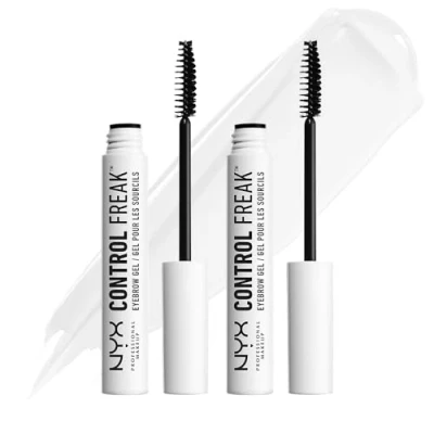 Imagen de NYX Professional Makeup fijador de Cejas Control Freak, Gel transparente, definidas y bajo control, Pack doble