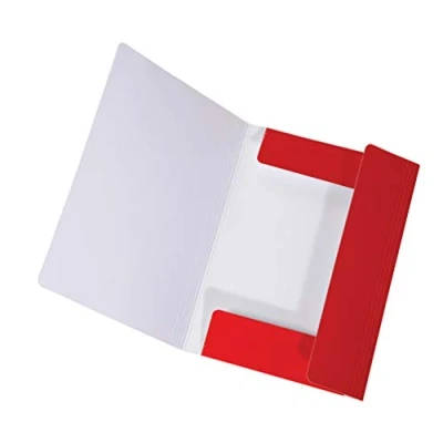 Imagen de Falken LongLife Carpeta de cartón extra fuerte con 3 solapas y cierre tira elástica, color rojo A3
