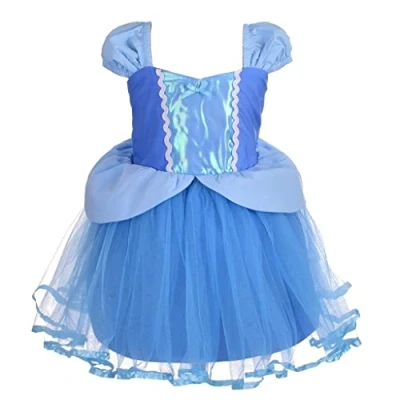 Imagen de Lito Angels Disfraz de Princesa Cenicienta Vestido Tul para Niñas Talla 4 5 años, Azul