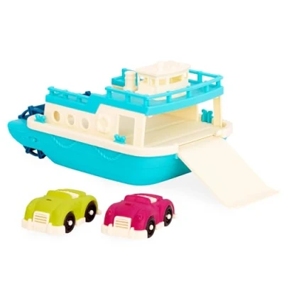 Imagen de B. Toys by Battat BX1730Z Bote Flotante de Juguete baño con Coches para niños 1 año en adelante (3 Piezas)