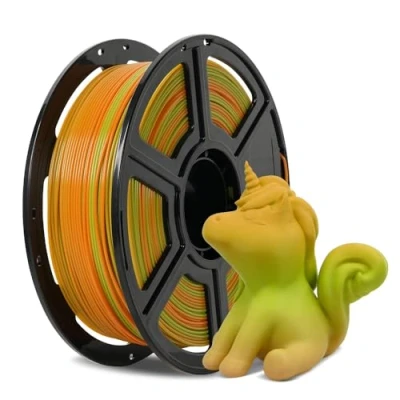 Imagen de FLASHFORGE Filamento para Impresora 3D PLA Cambio de Color Gradiente 1.75mm, Carrete 1KG (2.2lbs), Precisión dimensional +/ 0.02mm, Mejor tenacidad y no se anuda (Verde&amp;Naranja)